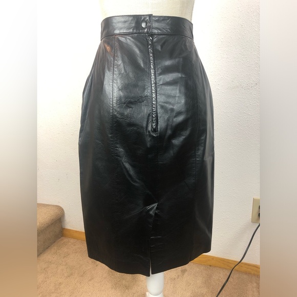 Genuine Leather pencil skirt. Size Small - Picture 2 of 6